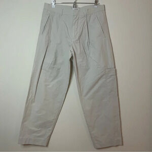 COS Pleated Snap Cargo Pocket Cream Trousers